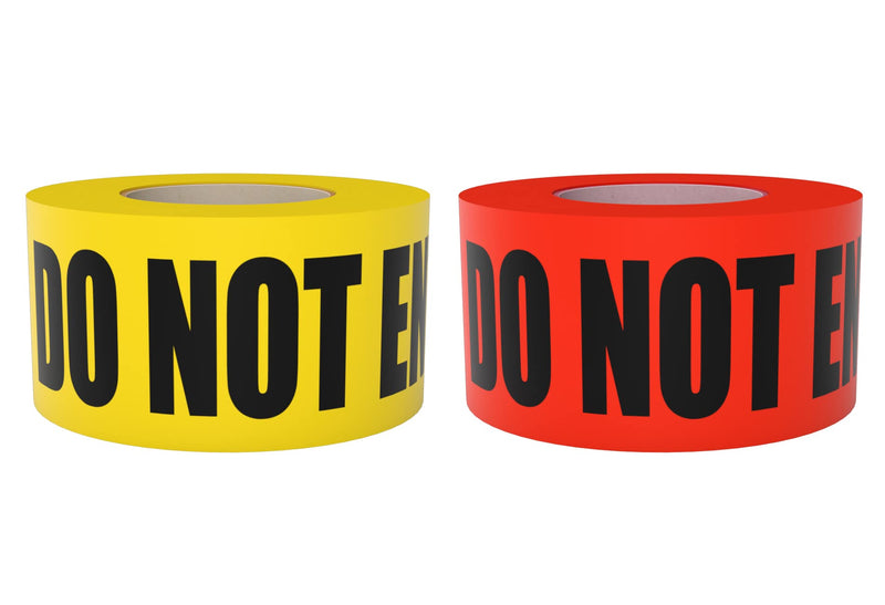 Danger Do Not Enter & Yellow Caution Do Not Enter Barricade Tape 3 inch X 1000 feet • 3 in. Wide for Maximum Readability • Tear Resistant Design