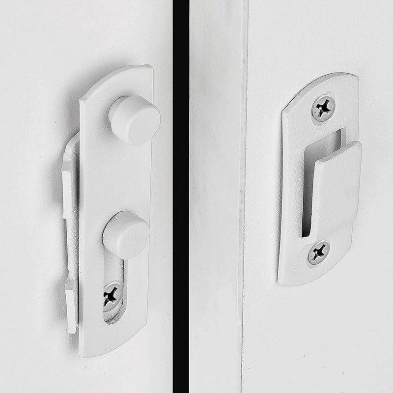 INIRET 10 Packs Barn Door Latches，Matte White Stainless Steel barn gate flip Door Latch Bi-fold Door Lock,Sliding Door Lock Gate Latches Wine Cabinet Closet Door Latches，White Finish (Small) Small Matte White