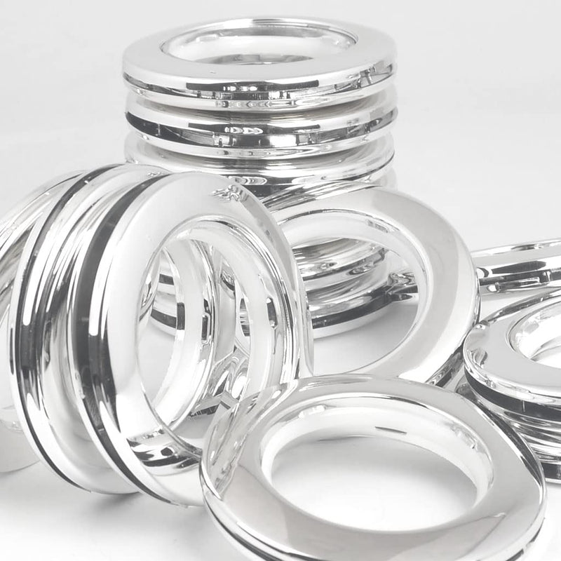 [Australia - AusPower] - 42 Pack Curtain Grommets Inner Diameter 1-9/16"(40mm) Plastic Curtain Eyelet Rings Nanoscale Low Noise Large Grommet Kit for Fabric (Bright) Bright 