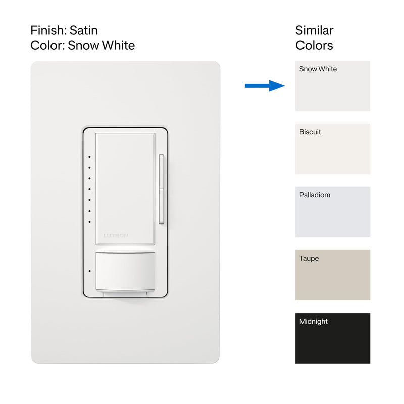 Lutron Maestro LED+ Motion Sensor/Dimmer Switch | 150W LED | Single Pole/Multi-Location | MSCL-OP153M-SW | Snow 1 Pack