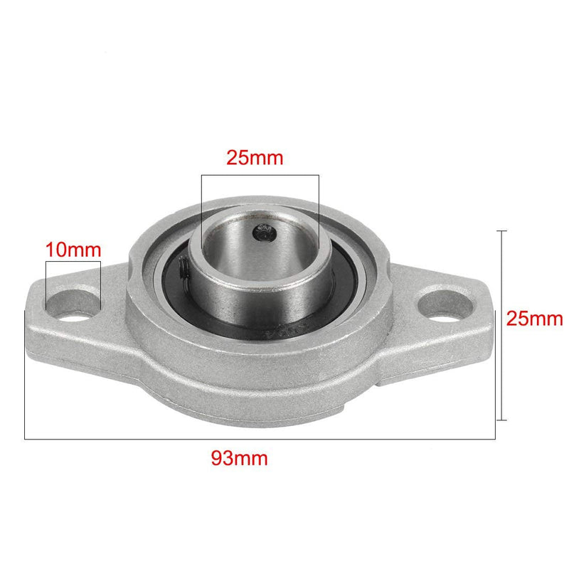 [Australia - AusPower] - KFL005 25mm Zinc Alloy Self Aligning Pillow Block Flange Bearing, Zinc Pack of 2 