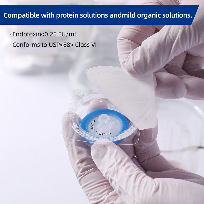 [Australia - AusPower] - 10PCS PVDF Syringe Filter 0.22?m Sterile Hydrophilic Filtration Lab Filters 25mm Membrane Diameter Individually Packed 25mm, 0.2?m 10pcs 