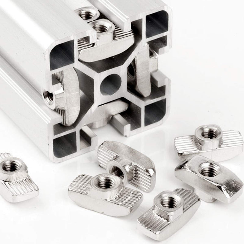 [Australia - AusPower] - 50Pcs 4040 Series M8 T Nuts, T Slot Nut Hammer Head Fastener Nut, Nickel Plated Carbon Steel Nut for Aluminum Profile(4040 Series M8) 