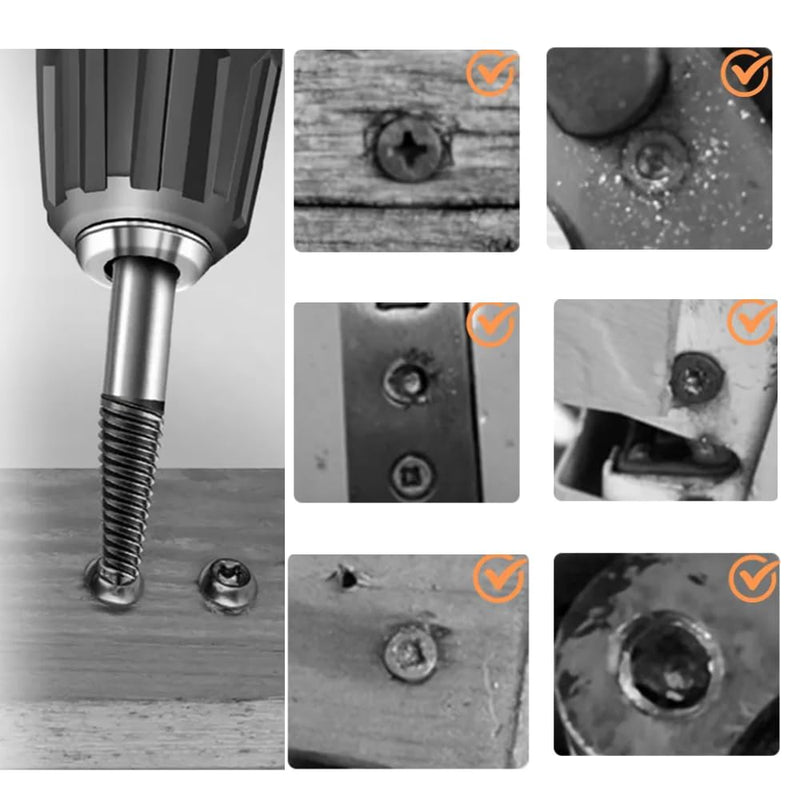 [Australia - AusPower] - 6PCs Damaged Screw Extractor Kits, Chrome-vanadium Steel Stripped Screw Extractor Broken Bolt Extractors Kit, Easy Out Damaged Bolts Remover Tool 