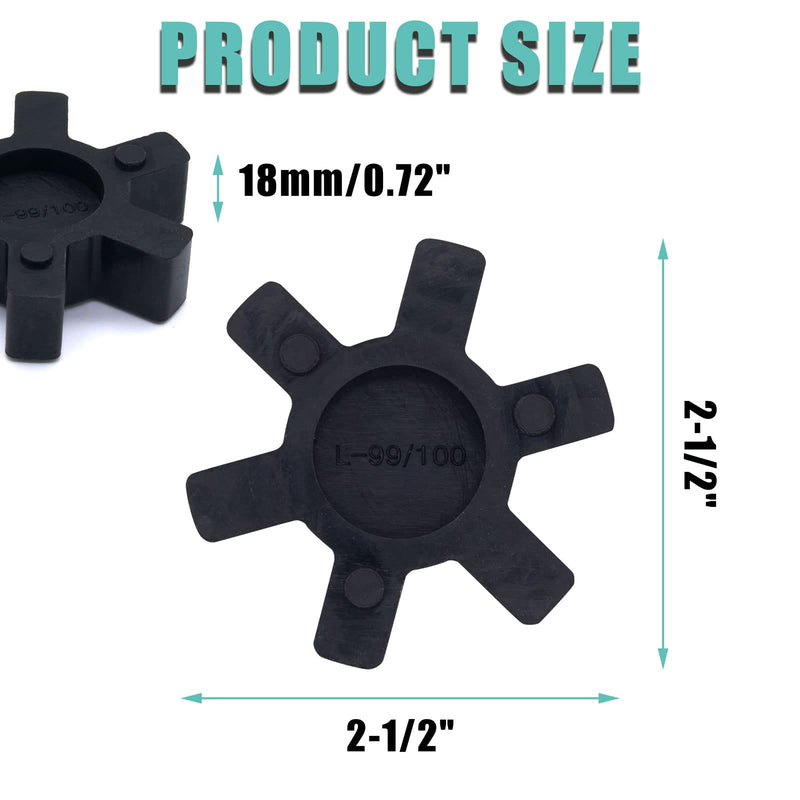 [Australia - AusPower] - Flexible L100 NBR Rubber Spider Insert Solid Spider Center Inserts Fits for Lovejoy Martin L-Jaw Coupling (4 Pack) 4 