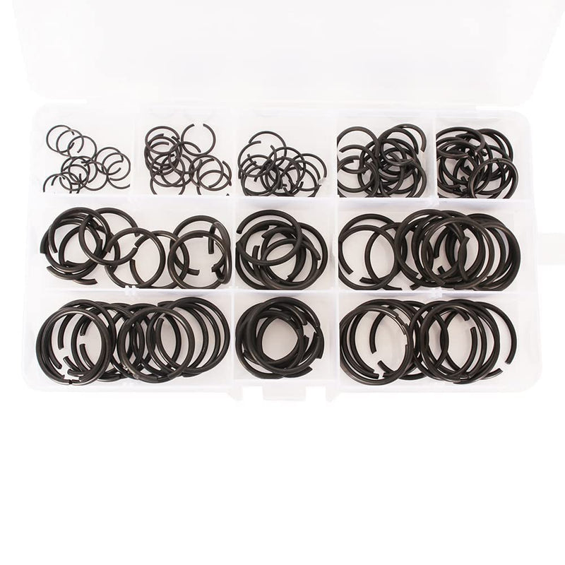 [Australia - AusPower] - 120Pcs GB895.2 ?10-?26 Retainer Clip 65Mn Shaft Steel Wire Ring Snap Ring Set,Bearing Stop Ring Assortment Kit,Round Wire Snap Rings for Shafts 