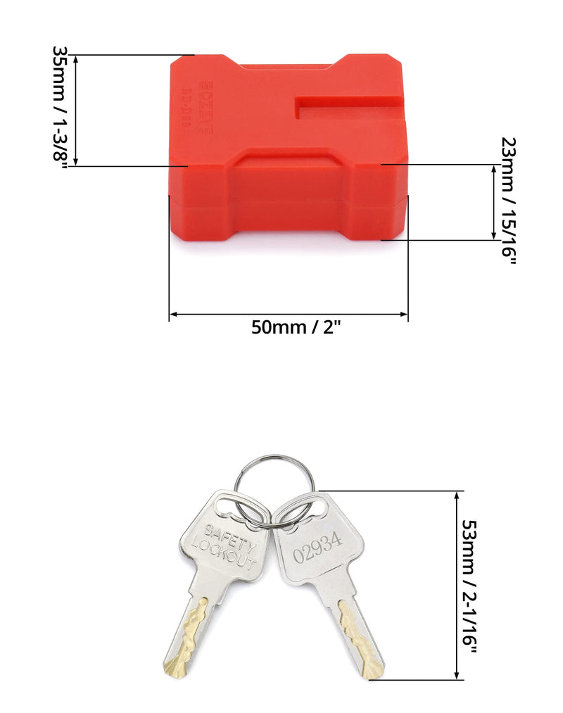 [Australia - AusPower] - QWORK Electrical Cord Plug Lockout Device for Electrical Cord, 2 Pack Plug Locking Safety Lock Fits 2 & 3 Prong Plugs, Electrical Shutdown Service American Standard, Built-in Lock Cylinder, Dual Key, 