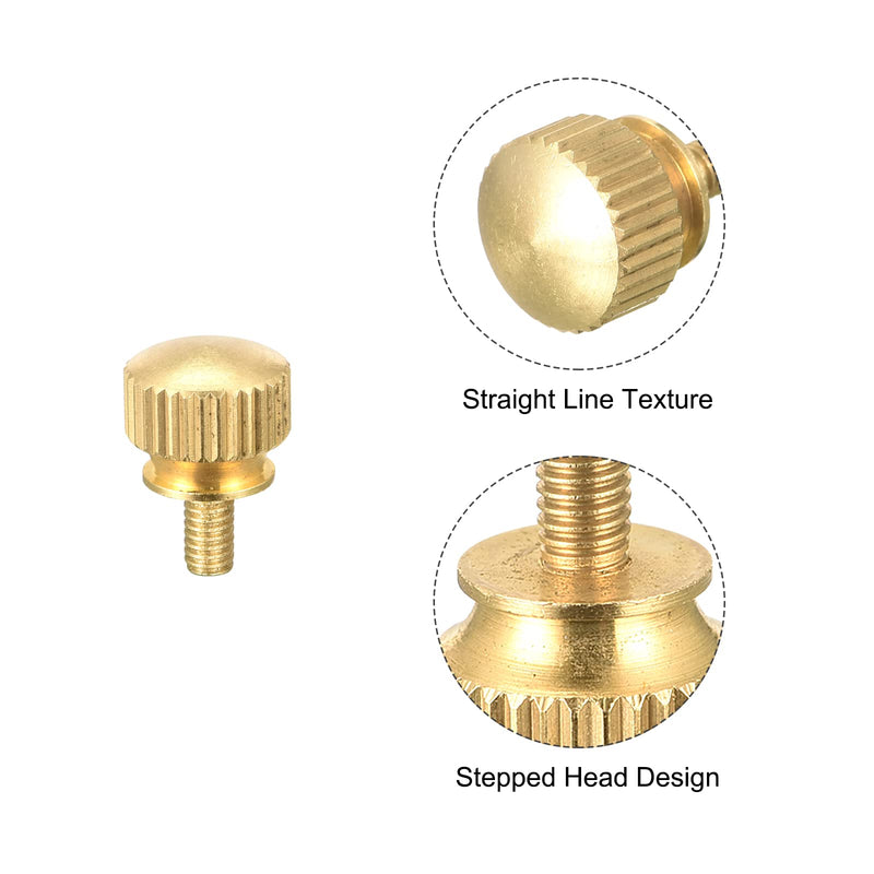 [Australia - AusPower] - uxcell 10Pcs Knurled Thumb Screws, M3x6mm Brass Shoulder Bolts Stepped Grip Knobs Fasteners for PC, Electronic, Mechanical 10 