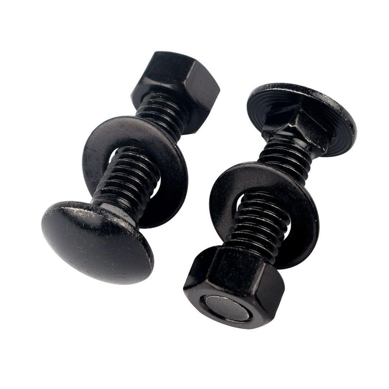 [Australia - AusPower] - 4 Sets 1/2-13 x 1-1/2" Carriage Bolts Screws Round Head Square Neck and Hex Nuts, Flat Washers 304 Stainless Steel 18-8 Full Thread, Black 1/2-13 x 1-1/2" (4 Sets) 