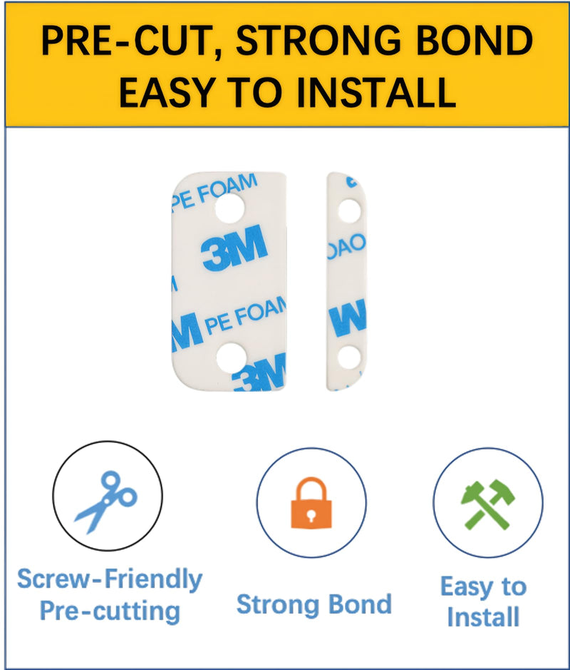[Australia - AusPower] - Adhesive Replacement Strips for Ring Contact Sensor 2nd Gen - Pre-Cut Double-Sided Tape 6-Pack (6 Sensor & 6 Magnet Pads), No Cutting Needed, Secure Mounting for Door/Window Alarm Systems (6-Pack) 