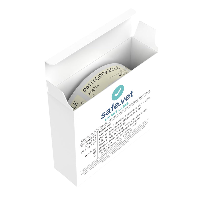 Veterinary Smart Syringe Labels for Emergency & ICU – Clinical-Grade Color-Coded Roll of 500 | Veterinary Medication Safety Labels for Vet Clinics, Hospitals, ICU & Inpatient Care (Pantoprazole) Pantoprazole