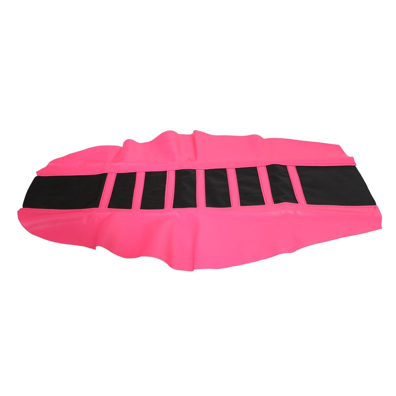 X AUTOHAUX Universal Motorcycle Pit Dirt Bike Faux Leather Soft Seat Cover Anti Slip Seat Cushion Pink Black 1Pcs