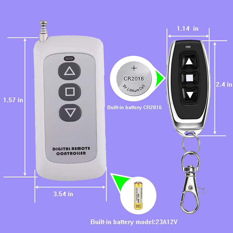 [Australia - AusPower] - Forward Reverse Remote Switch MaxLoad 30A,Remote Winch Switch 12V/24V/36V/48V/72v, up to 168 ft Remote Range for Motor/Linear Actuator/Winch Solenoid Relay contactor(with momentary funtion) 