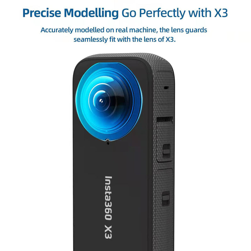 [Australia - AusPower] - Sticky Lens Guard Set Silicone Case Screen Protector for Insta360 X3 X 3 Accessories Kit Anti-scratch Tempered Glass Protective Film Soft Bag Sleeve Cover 
