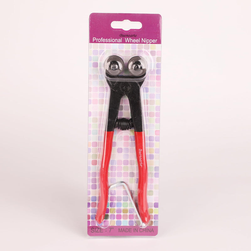 [Australia - AusPower] - Glass Tile Nippers - Heavy Duty Wheeled Glass Mosaic Nipper & Hd Ceramic Tile Nipper, Tile Cutter Pliers Soft-grip Handle - Shapping Plier, Nipper Cutting Tools (7 Inch Wheeled Glass Mosaic Nipper) 7 Inch Wheeled Glass Mosaic Nipper 
