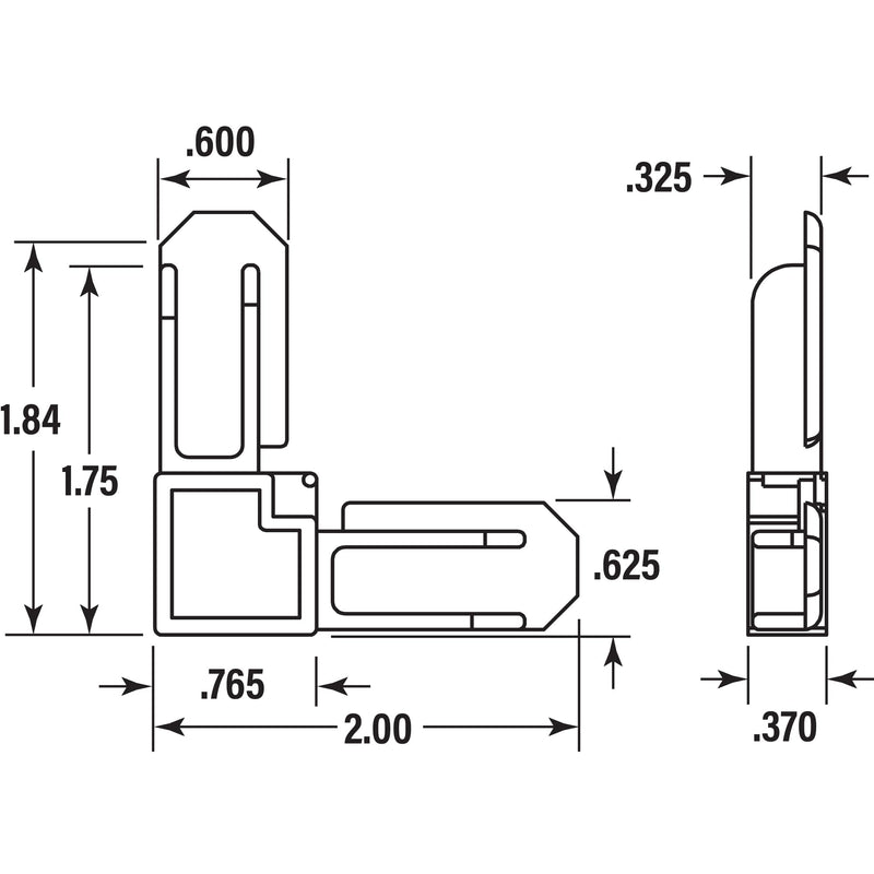 Prime-Line MP7723 Screen Frame Corner, 3/8 In. x 3/4 In., White Plastic (100 Pack) 3/8 in. x 3/4 in.