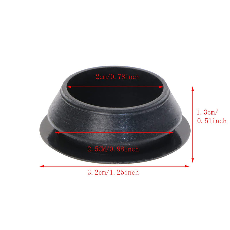 [Australia - AusPower] - 5 Pcs Black Silicone Round Snap in Type Locking Furniture Hole Plugs Button Protective Cover Cap Head (25mm) 25mm 