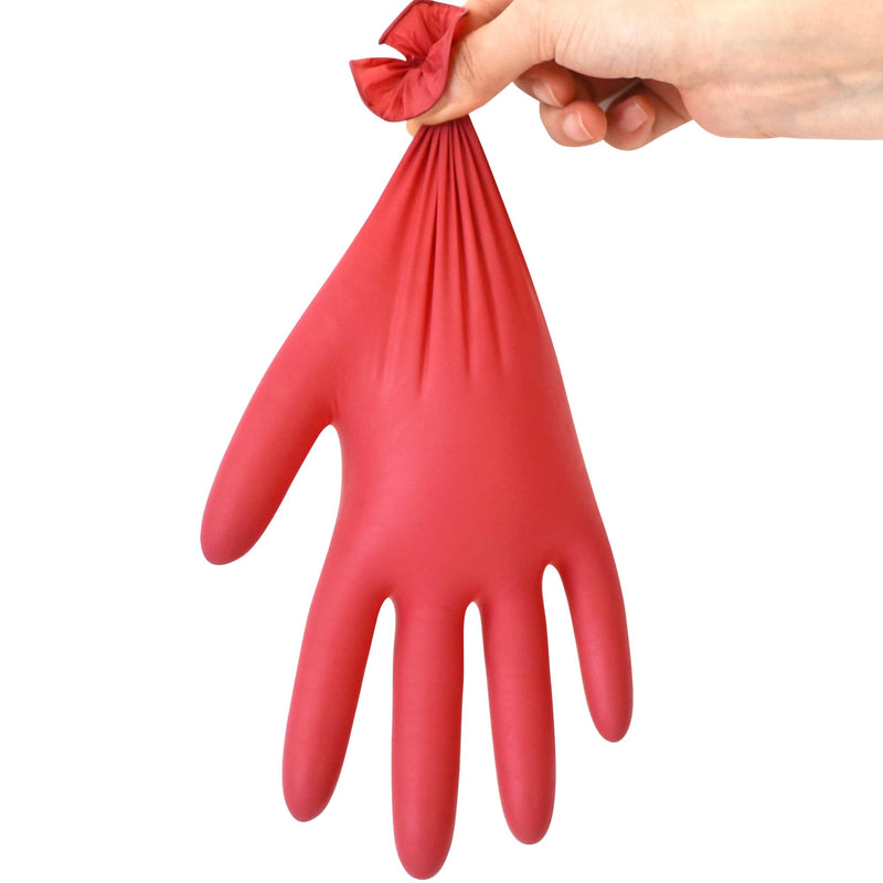 [Australia - AusPower] - Disposable Nitrile Exam Gloves, Medium, Box of 100, Burgundy, Latex-Free, Powder-Free, 3mil, Medical Grade, Food Safe, Non Sterile 