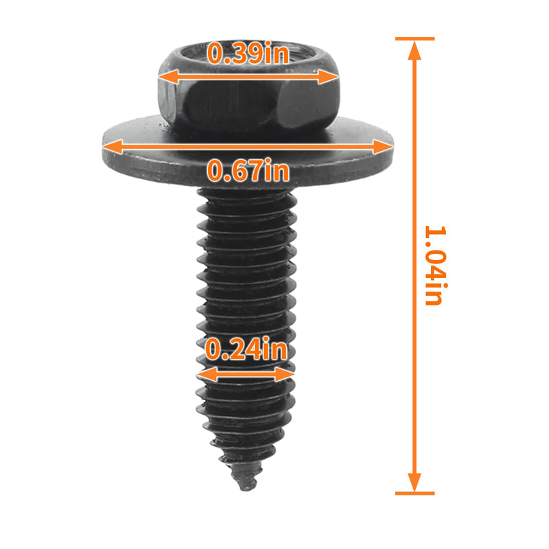 [Australia - AusPower] - 50PCS 1/4 Body Bolts & U-Nut Clips, Fender Bolts, Engine Under Cover Splash Shield Guard Body Bolts (25 Bolts + 25 Clips) 