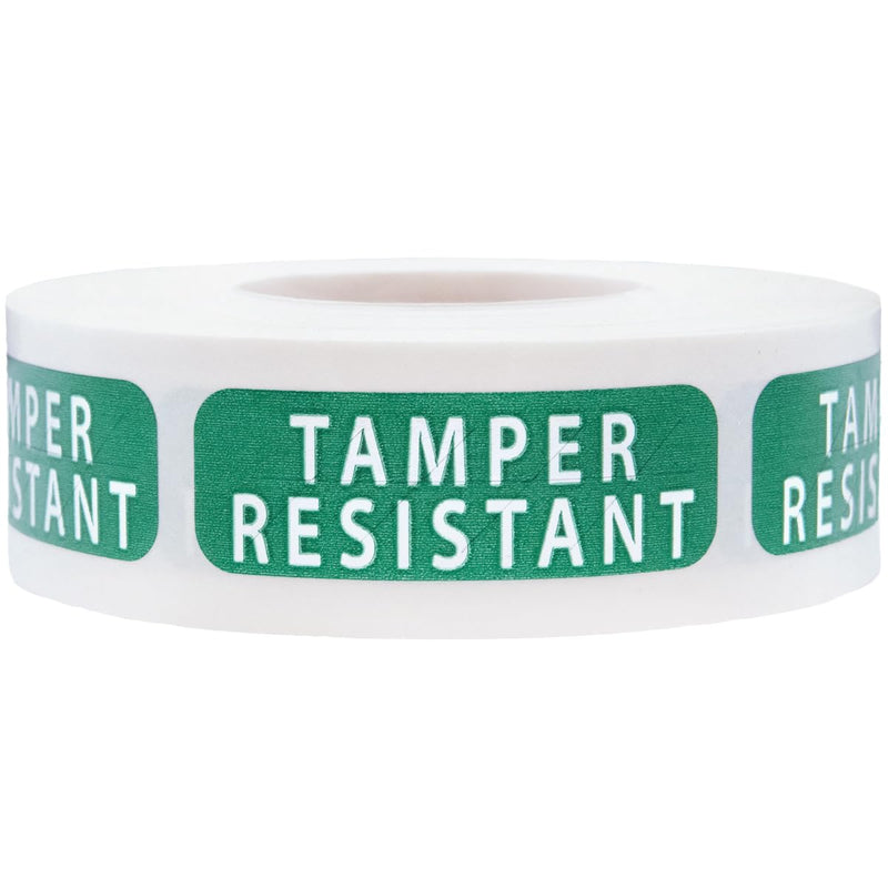 Tamper-Resistant Green Metallic Labels, 0.5" x 1.5" Adhesive Stickers, 500-Pack