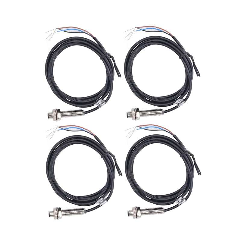 [Australia - AusPower] - 4 Set Proximity Switch 8mm Dia Inductive PNP DC 3 Wire Sensor, Metal Detection, LED Indicator, IP67 Waterproof, Oil Proof 4 Set Proximity Sensor Switch 