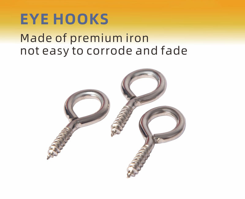 [Australia - AusPower] - 260PCS Silver Eye Hooks Screw Metal 0.67 inches-1.1 inches Hook and Eye Small Eyelet Screws(0#-5#,260PCS)+4pcs Drill Bit(1.0,1.5,2,2.5) 0#-5# 