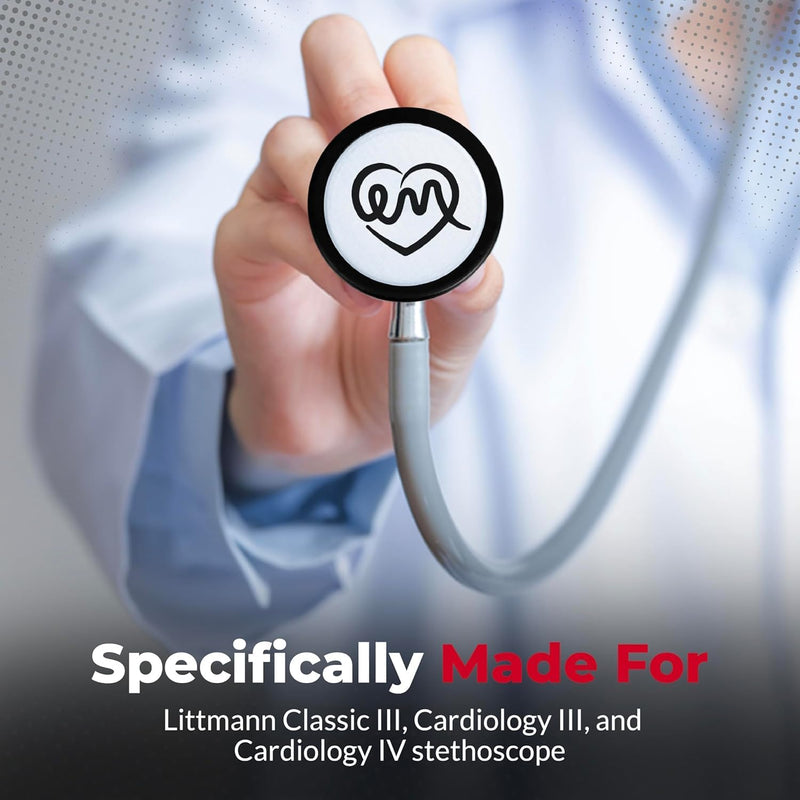 [Australia - AusPower] - Stethoscope Replacement Part Kit for Littman Stethoscope Classic 3, Cardiology 3 & Cardiology 4 - Fits Classic III, Cardiology III & IV (Black) Black 