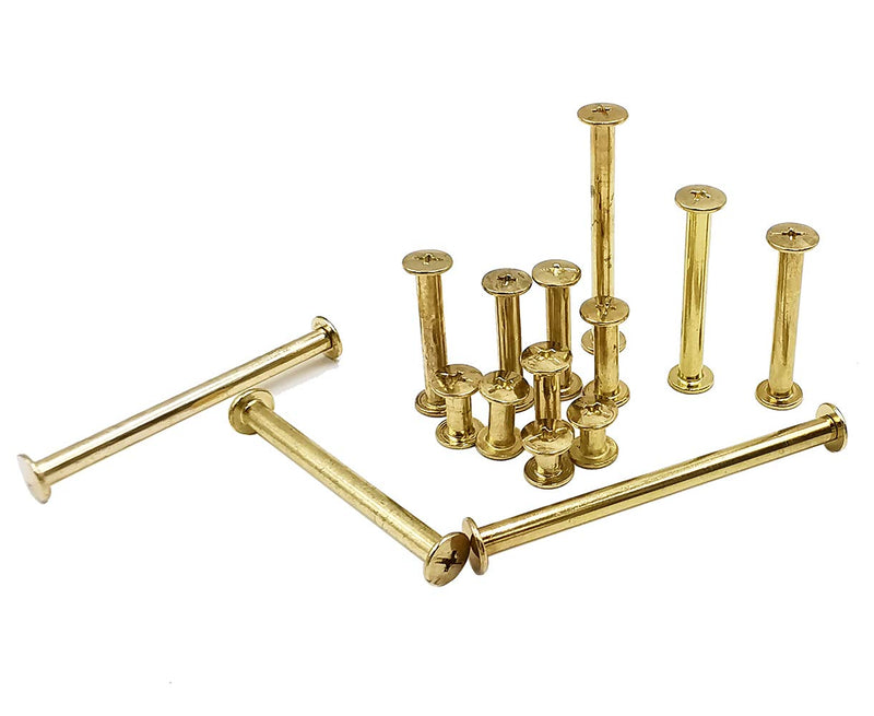 [Australia - AusPower] - Chicago Screws Binding Screws Posts Assortment Kit Brass Plated Steel 180-Piece 
