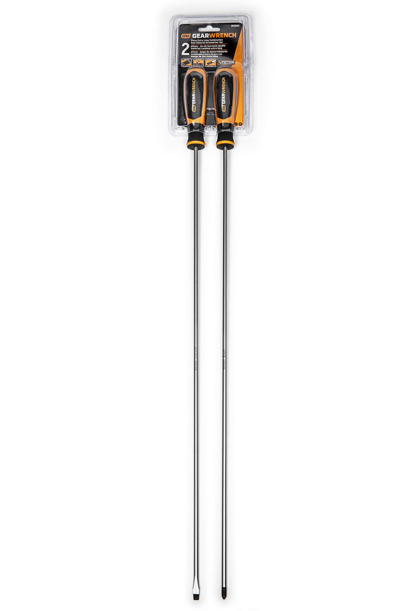 GEARWRENCH 2 Pc. Phillips/Slotted Dual Material Screwdriver Set - 80068H 2 Pc. Slotted/Phillips New Version