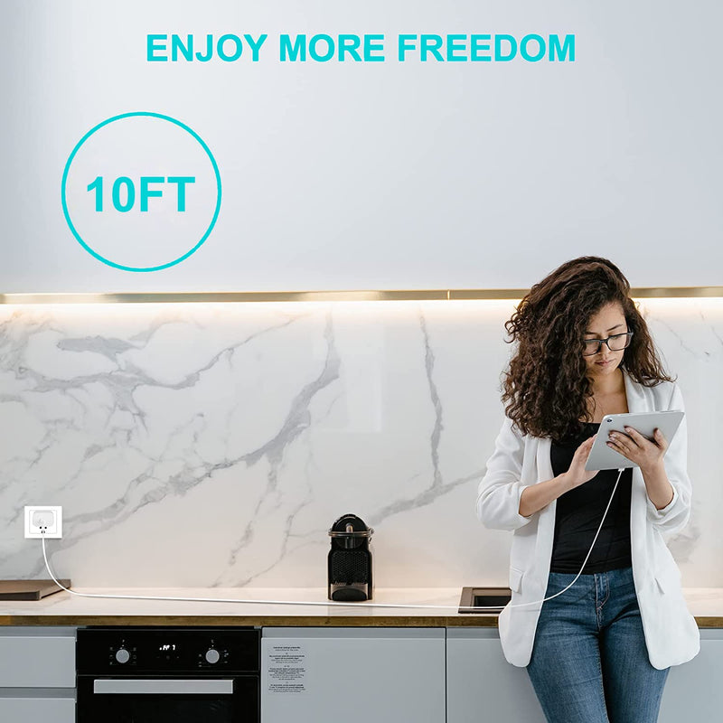 [Australia - AusPower] - iPhone 15 Charger,iPad Pro Charger,20W USB C Fast Charger with 10FT Long Fast Charging Cord for iPhone 15 Pro Max/Plus,iPad Pro 12.9 5th/4th/3rd,11 inch 3/2nd,iPad Air 5th/4th,iPad Mini 6th,iPad 10th A-White 