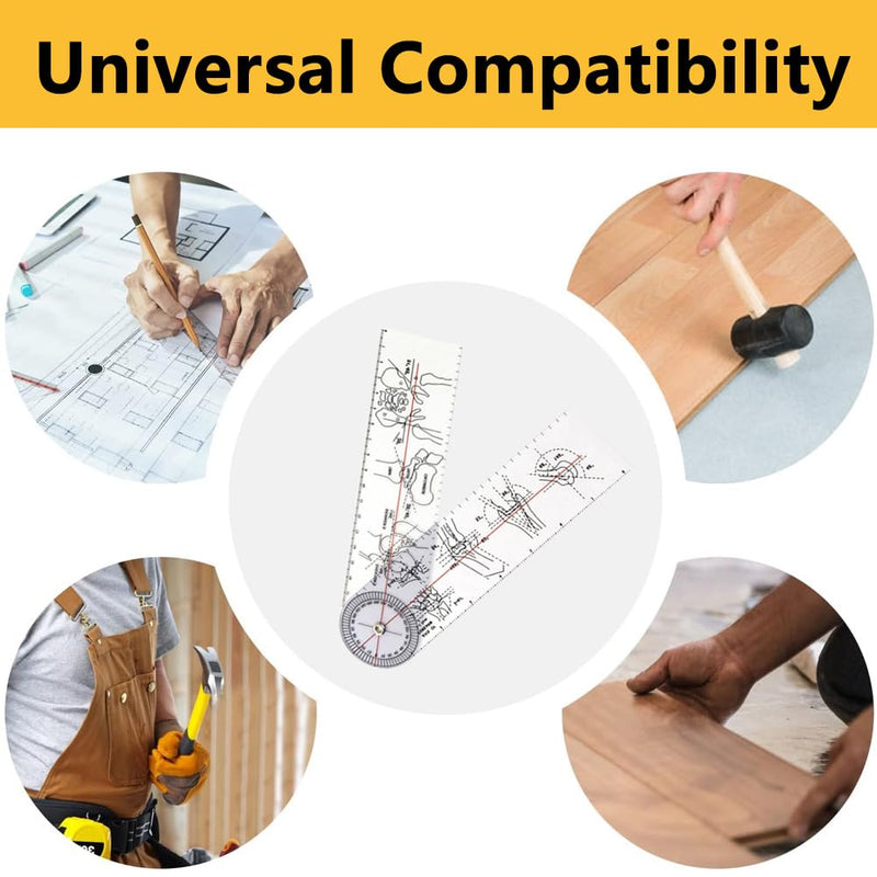 [Australia - AusPower] - Telituny Medical Protractor, Goniometer, Physiotherapy, 360° PVC, Transparent Joint Knife, Occupational Therapy Material, Joint Orthopaedic Tool, Measuring Device for Physiotherapy, Sports Therapy, 