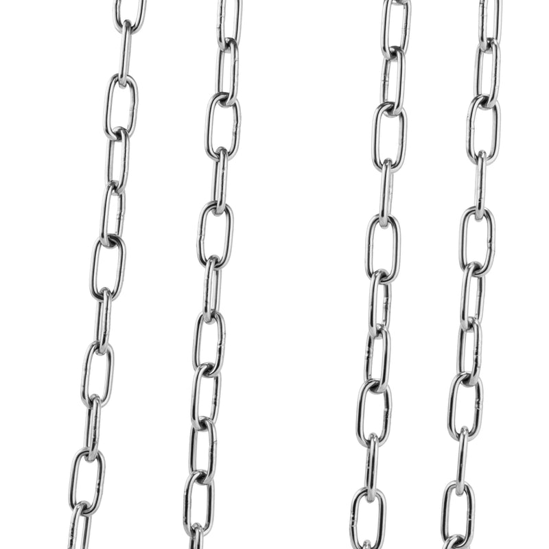 [Australia - AusPower] - 2 PCS 5/64 Inch Stainless Steel Chain, 13feet Metal Chain Link, Metal Utility Chain Hanging Chain Safety Link Chain Ring Coil Chain for Outdoor Camping, Hanging, Pulling, Towing, Silver 