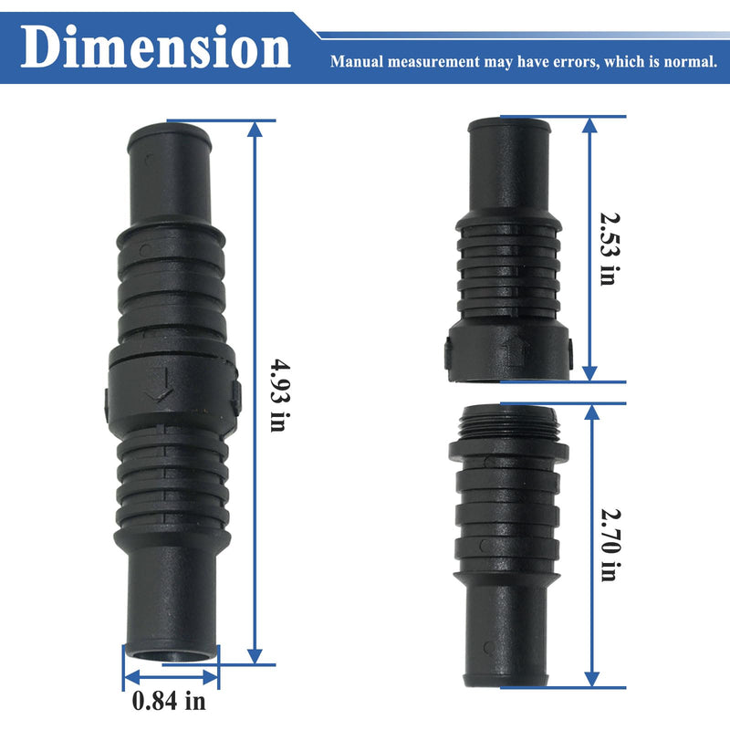 3Pcs LV1219 Non-Return Inline Valve, Fits 3/4'' and 1'' Diameter, Stop Water Drain Back, Black