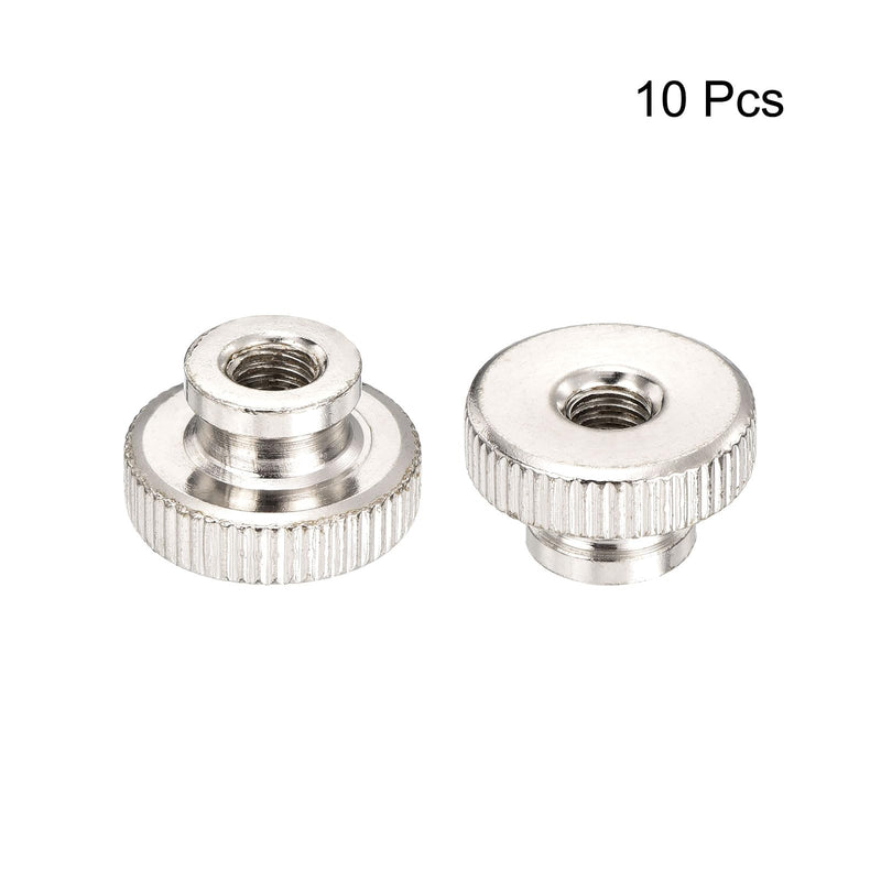 [Australia - AusPower] - uxcell Knurled Thumb Nut, 10Pcs M6x1mm Iron Round Knobs Fasteners for 3D Printer Parts, Silver Tone M6 10 