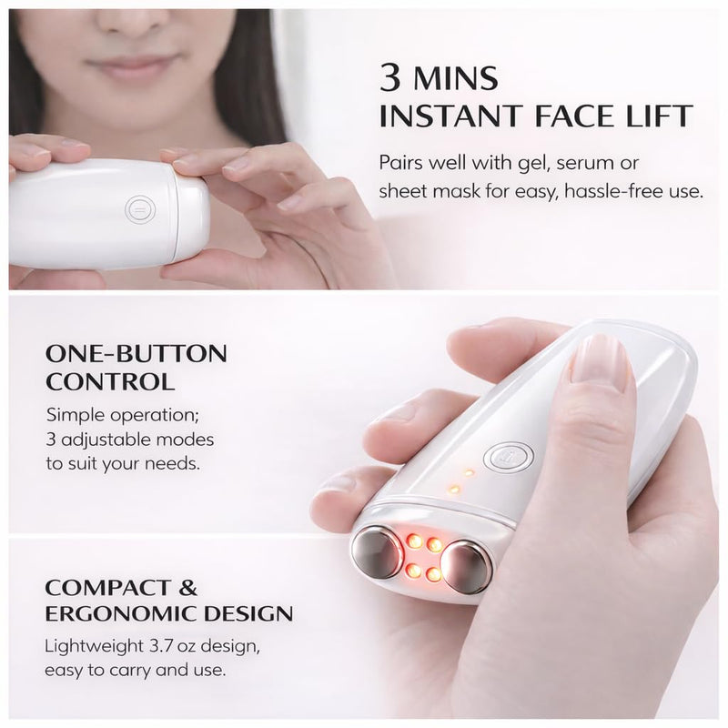 Aphrona Galvanic Spa - Facial Toning Device - Micro-Current Gua Sha face Tone Device - Skin Firming - FDA Cleared Facial Massager White