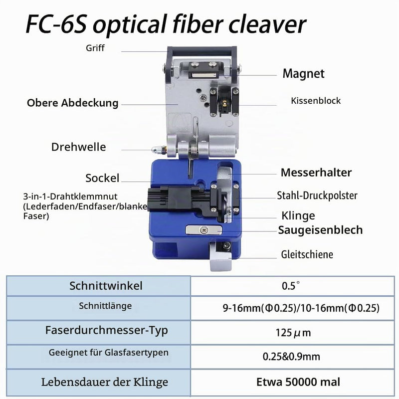 FTTH Clip Tool Kit FC-6S Fault Finder 30mW 30km SC/APC Quick Connector and Fiber Optic Cold Connection Kit