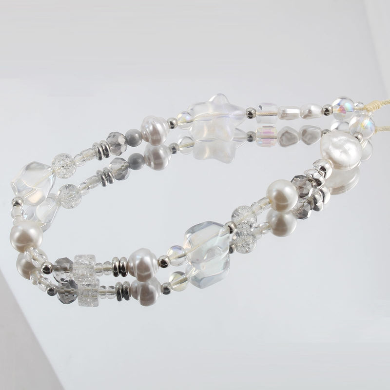 [Australia - AusPower] - Beaded Phone Charms,Pearl Bracelet Wrist Strap Lanyard,Cute Camera Charm Strap,Phone Decoration for Wallet AirPods Women Girl Style3 