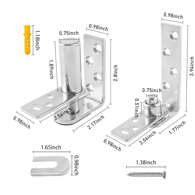 Tambee Saloon Door Hinges, Heavy Duty 304 Stainless Steel Double Swing Action Hinge Self Closing for Bar Cafe Patio Doors Silver 1 Pack Swing Hinge Patio & Interior Swing Doors Silver 1pc