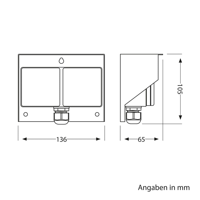 ledscom.de PIWI Outdoor/Wet Room Socket, Surface-Mounted, IP44, Double Schuko, 16A/230V, Stainless Steel, Plastic, Anthracite, Horizontal Anthracite / 2 sockets / 13.5 cm 1 piece (pack of 1)
