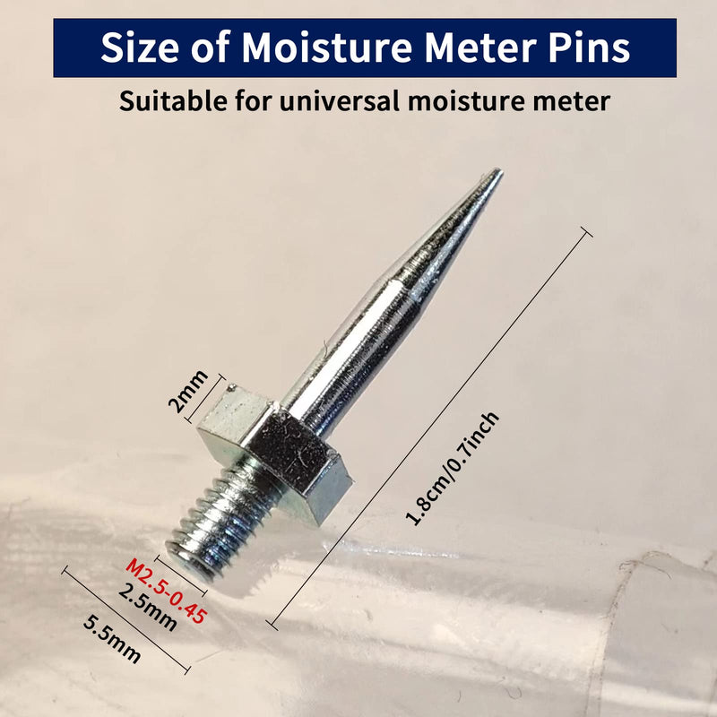 [Australia - AusPower] - 10 Pieces Replacement Pins for Moisture Meter M2.5-0.45 Pin Thread Moisture Meter Accesorries 