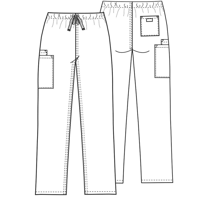 [Australia - AusPower] - Cherokee Cargo Pant for Men and Women with 3 Pockets Adjustable Webbed Drawstring 4100 Large Black 