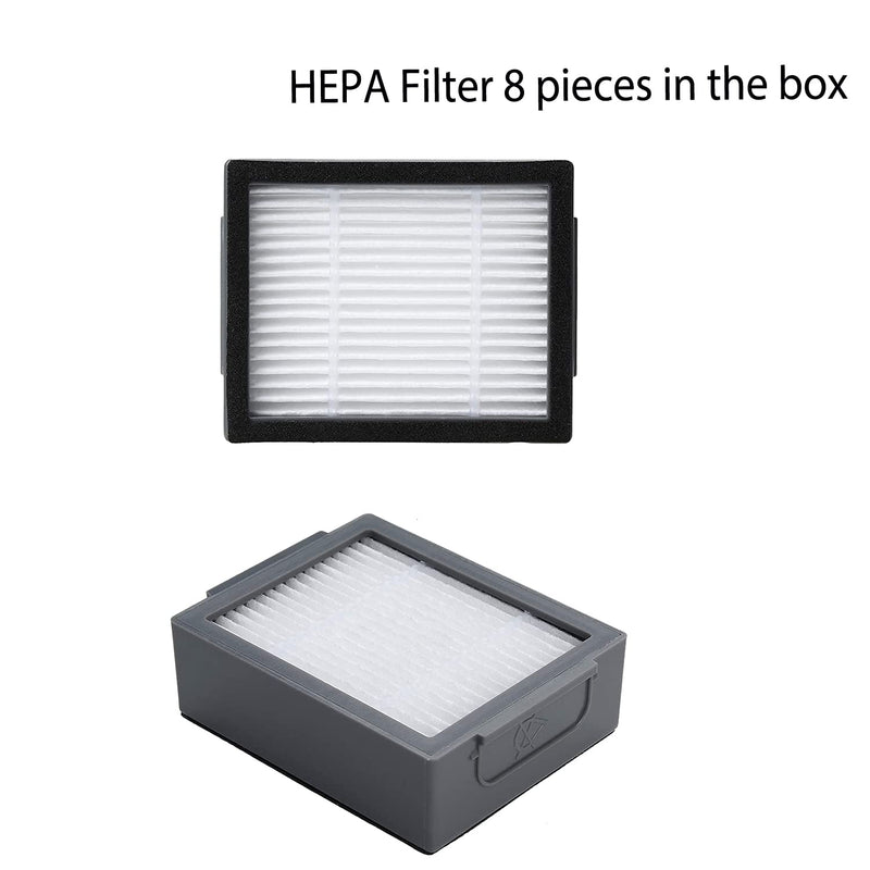 Parts accessories Compatible for iRobot Roomba e5 e6 i1 i2 i3 i4 i5 i6 i7 i8 j5 j6 j7 j8 and all Plus i e j Series Vacuum Cleaner 2 Set Roller Brushes 8 HEPA Filters 8 Side Brushes 1 caster wheel includes caster wheel
