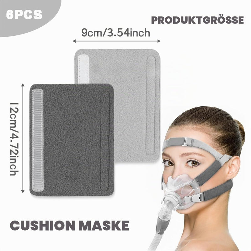 JEYORZY CPAP Strap Covers Face Pads CPAP Comfort Pad Face Pad Strap Comfort Pads CPAP Strap Covers CPAP Face Pads CPAP Strap Comfort Pads CPAP Face Pad CPAP Accessories Pack of 6 gray
