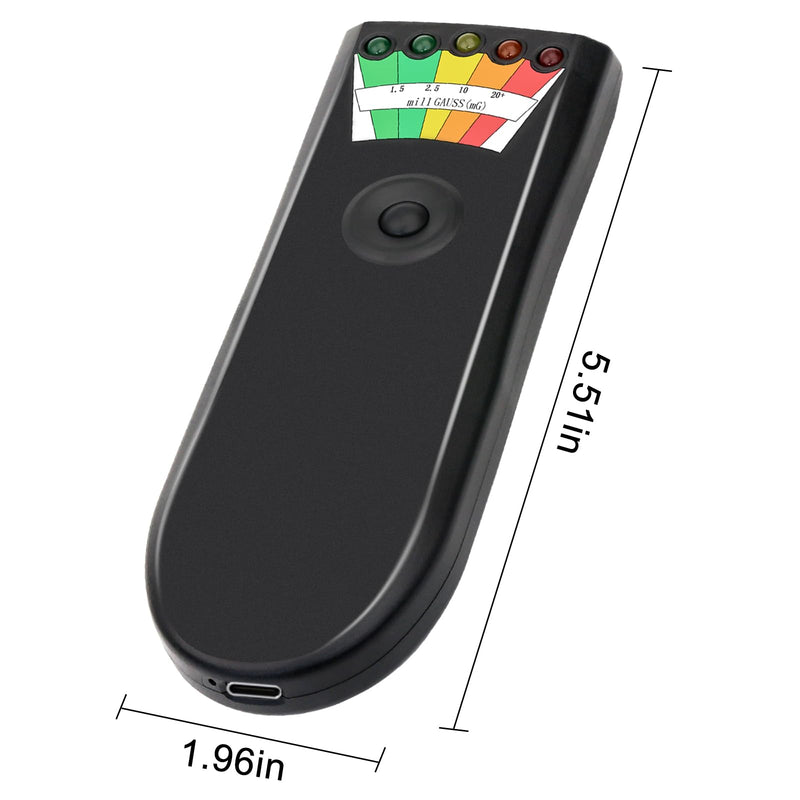 [Australia - AusPower] - EMF Meters 5 Light Portable Magnetic Field Detector, Ghost Hunting Emf Detector for Office/Home/Outdoors (1 pack) 