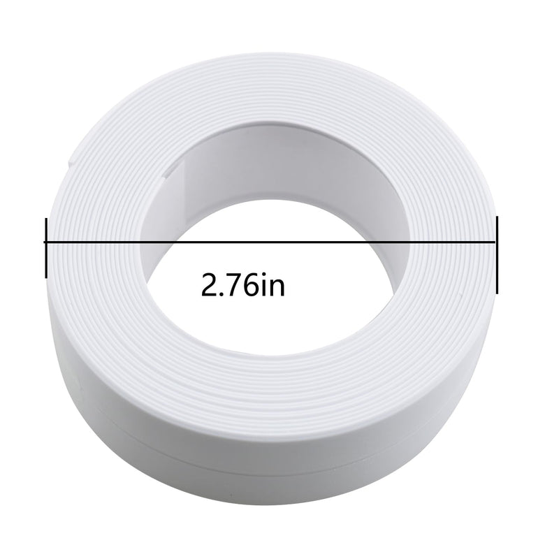 Self Adhesive Sealing Tape 2 Rolls Toilet Base Waterproof Seal Strip for Bathtubs Floors Wall Edges Multi Surface Gap Covering Material White 2.2cm x 10.5ft