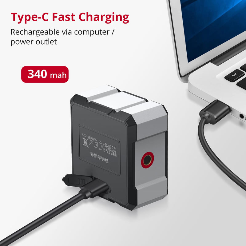 [Australia - AusPower] - USB Charging Digital Level Box Angle Finder with Laser (Level 2), 4-Side Strong Magnetic Angle Gauge IP54 Waterproof Inclinometer Level, Saving time and Effort Hanging Decorations-Gray Gray 