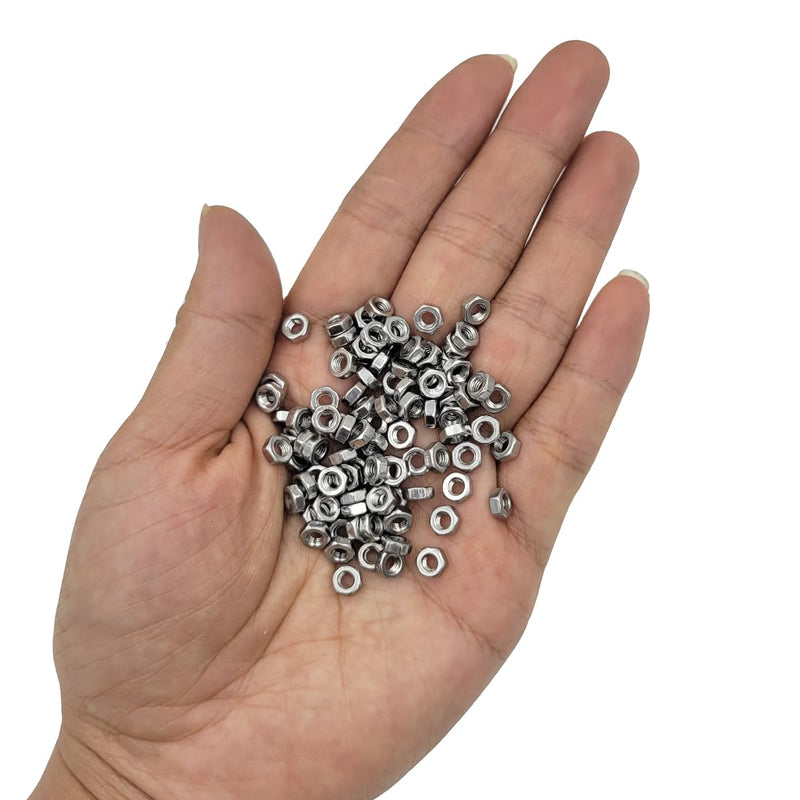[Australia - AusPower] - Tom's world 100pcs M3-0.5 Hex Nut Stainless Steel 304(18-8) Metric Hexagon Nut for Bolts, Bright Finish, Full Thread (M3) 