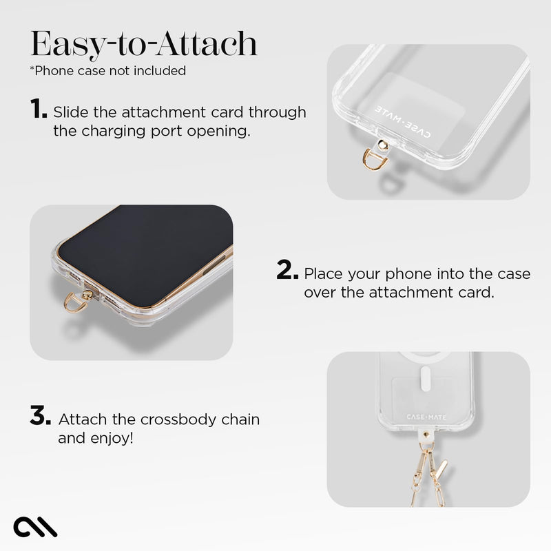 [Australia - AusPower] - Case-Mate Crossbody Phone Lanyard/Chain [Works with All Phones] Hands-Free Cell Phone Strap - Phone Charm - Neck Chain Holder for iPhone 15 Pro Max/ 14 Pro Max/ 13 Pro Max/ 12/ S24 - Gold 