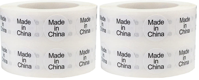 Made in China Labels .5 Inch Round Circle Dots 1,000 Total Adhesive Stickers (Pack of 2) 1/2" Circle (Pack of 2)