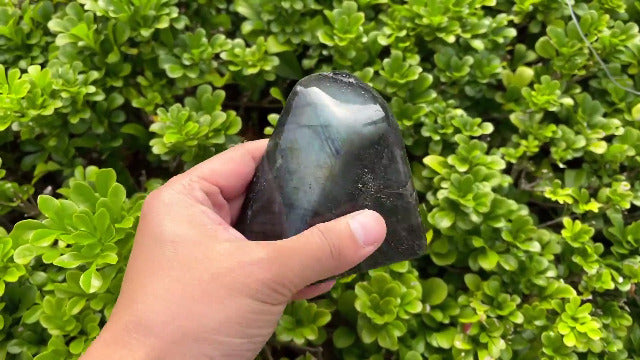 Large Labradorite Rock Polished Slab Block Healing Crystal Stone for Meditation Gift Home Decor 1.7-2.2 Pound Labradorite Block